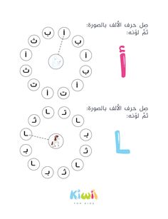 arabic alphabets and numbers are arranged in the shape of a circle with an image of a