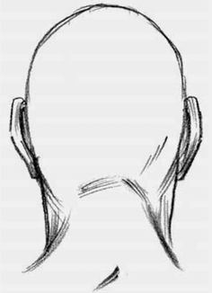 a drawing of the back of a man's head