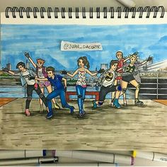 a drawing of people dancing on a pier with a sign that says junior daborite