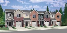 this is an artist's rendering of several townhouses