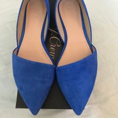 J Crew Blue Suede Shoes. Brand New Still In Box And Never Worn. Fits True To Size. All Items In My Closet Come From A Clean, Smoke Free, Pet Free Home. Add More Than One Item To A Bundle And I Will Send You A Private Offer. Blue Slip-on Office Heels, Elegant Blue Evening Flats, Blue Pointed Toe Court Shoes For Spring, Blue Slip-on Heels For Work, Elegant Blue Party Flats, Elegant Blue Flats For Party, Blue Pointed Toe Flats For Spring, Chic Blue Court Shoes With Round Toe, Blue Pointed Toe Flats For Summer