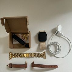 In Good Condition With Minor Scratches On Watch Face. Watch Has Gps With No Cellular And A Great Battery Life - Color Is Space Gray/ Silver. Comes With Three Watch Bands And The Charging Cord (Wall Outlet Not Included). The Gold Watch Band Has Additional Links And A Tool To Adjust The Size. Gold Watch Band, Wall Outlet, Life Color, Charging Cord, Wall Outlets, Watch Faces, Color Of Life, Battery Life, Watch Band