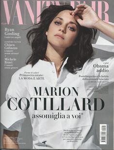 the cover of vanity fair magazine with a woman in white shirt and jeans on it