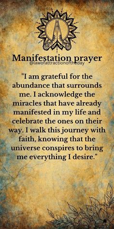 Manifestation Prayer, Empowering Affirmations, Healing Spirituality, Spiritual Prayers, Miracle Prayer, Affirmations For Happiness, Luck Quotes, Affirmations For Women, Good Prayers