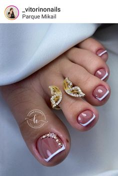 Pedicure Designs Toenails, Pedicure Designs, Nails Design With Rhinestones