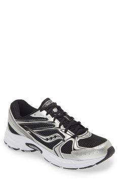 Saucony Grid Ride Millennium Sneaker (Women) | Nordstrom Black Walking Shoes, Chunky Sneakers Women, New Balance Tennis Shoes, Running Shoes Black, Black And White Sneakers, Fall 24, Walking Sneakers, Grey Sneakers, Black Running Shoes