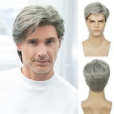 Category:Synthetic Wig; Gender:Men's; Wig Type:Natural Wigs; Occasion:Birthday,Thanksgiving,Vacation,Party / Evening,Daily Wear; Age Group:Adults; Color Shade:Gray,Silver; Hair Material:Synthetic Hair; Cap Construction:Machine Made; Texture:Straight; Length:Short; Features:Fluffy,Comfy,Fashion,Cosplay,Party; Heat Resistant:Yes; Listing Date:05/17/2022; Cap Circumference:; Front to Back:; Nape of Neck:; Side to Side Across Forehead:; Side to Side Over Top:; Temple to Temple Across Back:; Hairstyl Men Wigs, Doll Hairstyle, Gray Wig, Hair Wigs For Men, Diy Hair Growth, Wigs For Men, Mullet Wig, Hair Styles For Men, Men's Wigs