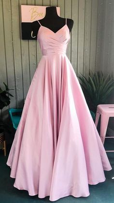 Pink Satin Prom Dress, Carpet Outfits, Prom Dresses Long Pink, Senior Prom Dresses, Pink Formal Dresses, Long Prom Gowns