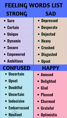 the four words that describe feelings and feelings in different languages, with each one being an individual