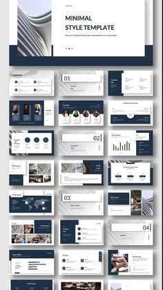 an image of a bunch of powerpoint slideshows with the title minimal style template