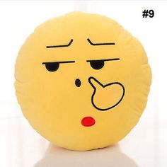 Cute Emoji Expression Pillow Stuffed Plush by DecorativePillowShop Plush Toy Dolls, Toy Doll, The Nose, Cushion Pillow, Sofa Cushion, Cushions On Sofa