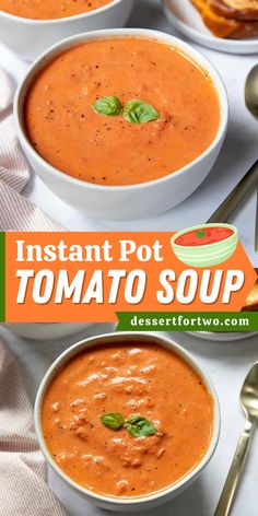 This Instant Pot Tomato Soup is a homemade soup ready in just 15 minutes! This hearty dinner soup recipe makes a cozy winter meal or a yummy comfort food for the family! Save this pin. Creamy Tomato Soup, Soup Dinner