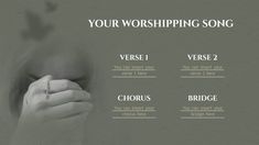 a woman's hands holding her wedding ring with the words, your worshiping song