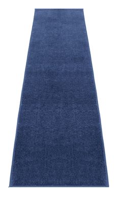 a blue runner rug on a white background