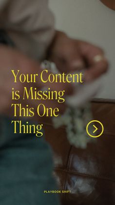 someone holding a remote control in their hand with the text, your content is missing this one thing