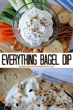 this bagel dip is loaded with everything you need to make it in the microwave