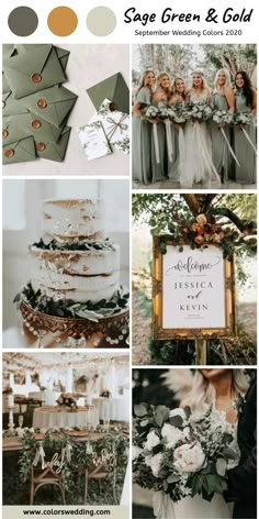 the wedding color scheme is green and gold, so it's easy to use