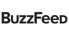 the buzzfeed logo is black and white