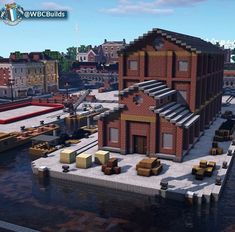 Minecraft Wearhouse, Minecraft Factory Build, Minecraft Industrial District, Minecraft Industrial Build, Minecraft Warehouse Ideas, Minecraft Factory Design, Industrial Minecraft Builds, Minecraft Industrial Building, Minecraft Warehouse