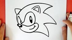 someone is drawing an image of sonic the hedgehog