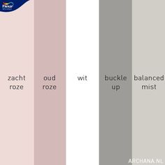 the color scheme is shown in shades of gray, pink and grey with words that spell out