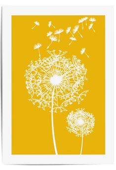 yellow dandelion wall decor Yellow Wall Prints, Yellow Posters, Yellow Bathroom Walls, Yellow Dandelion, Yellow Bathroom Decor, Colour Display, Dandelion Wall Art, Mustard Walls, Dandelion Art