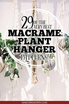 macrame plant hanger with text overlay reading 20 of the very best macrame plant hanger patterns