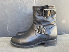 Frye Womens Short Zip Boots Black Leather  Double Buckle , Biker, Sz:- 6.5 B Awesome shoes minor scuffs, check photos for clear visual description. PLEASE VIEW ALL PHOTOS CAREFULLY AS I CONSIDER THEM PART OF THE DESCRIPTION. I WILL GLADLY COMBINE SHIPPING FOR MULTIPLE ITEMS PURCHASED IF THEY CAN BE SAFELY SHIPPED TOGETHER. DELIVERY WITHIN 5 BUSINESS DAYS, 1-2 DAYS HANDLING ONCE YOUR PAYMENT CLEARS, THIS ITEM WILL COME PROFESSIONALLY PACKAGED AND SHIPPED WITH CARE. PLEASE CONTACT ME THROUGH MESSA Awesome Shoes, Buckle Boots, Black Leather Boots, Boots Black, Boot Shoes Women, Nice Shoes, Kenya, Black Boots, Womens Boots