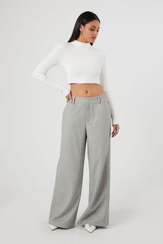 Wide-leg Dress Pants With Elastic Waistband For Fall, Fall Wide-leg Dress Pants With Elastic Waistband, Fall Dress Pants With Elastic Waistband And Wide-leg, Loose Pants, Bottom Clothes, Trouser Pants, Bottoms Pants, Fitness Models, Forever 21