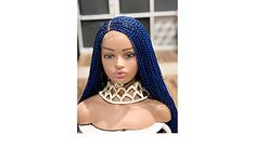 Amazon.com : Braided wig. 13x6 lace frontal watermelon curly box braided wigs for black women.made with baby hair. Synthetic wig.lightweight twist box braids wig. : Beauty & Personal Care Black Women Beauty, Box Braided Wigs, Braided Wigs For Black Women, Box Braids Wig, Twist Box Braids, Wig For Black Women, Lace Braid, Box Braid Wig