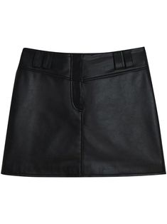 black faux leather embroidered logo to the rear belt loops concealed front fastening two rear welt pockets straight hem Leather Skirt Short, Black Faux Leather Skirt, Duo Costumes, Black Leather Skirt, Leather Skirts, Mini Skirt Black, Faux Leather Mini Skirt, Wardrobe Edit, Black Leather Skirts