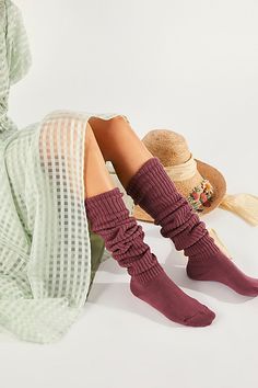 Stay warm in these so comfy over-the-knee socks featured in a chunky knit design and slim fit. | Bulky Knit Over-The-Knee Socks by Free People in Pink Bulky Knit, Free People Store, Over The Knee Socks, Favorite Boots, Thick Socks, Knee Socks, Socks And Tights, Ankle Socks, Boho Clothing