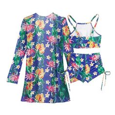 A fancy outfit makes your time at the beach and pool extra special with its elegant style and luxury vibes. Three-piece set: Top, Shorts, Cardigan Colors: Pink, Blue, Purple, Green, Red Floral Print Sizes: S to XL Lining: Polyester Fiber Fabric: Polyester, Elastane High elasticity With chest pad Age: Adult Gender: Female Brand Name: NoEnName_Null Product ID: CJYJ198745501 Note: All sizes are smaller than regular European and American sizes. Choose the larger size if your size is between two size Printed Summer Poolside Cover-up, Tropical Print Beachwear Cover-up For Pool, Summer Stretch Tankini For Beach Cover-up, Chic Swimwear For Vacation During Resort Season, Open Front Swimwear For Summer Beachwear, Open Front Swimwear For Beach Party, Open Front Beachwear Swimwear For Summer, Summer Beach Party Tankini, Open Front Summer Swimwear For Pool