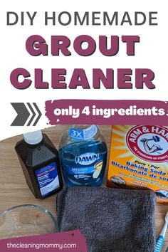 Easy DIY Grout Cleaner - How To Clean Your Grout Grout Cleaning Diy, Grout Cleaner Recipe, Diy Grout Cleaner, Best Grout Cleaner, Homemade Grout Cleaner, Diy Grout