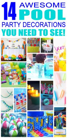 Pool Party Table Decorations, Pool Party Birthday Decorations