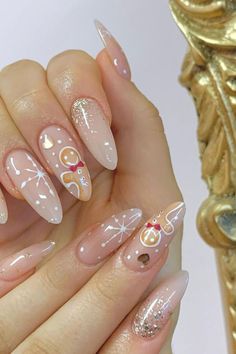 Trendy Christmas Nails, Press On Acrylic Nails, Nails Festive, Snow Nails, Nails Nude, Cute Christmas Nails, Christmas Nails Acrylic, Hot Nails, Xmas Nails