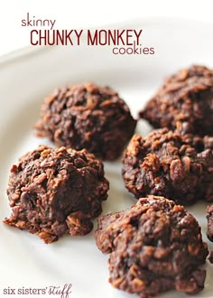 Chunky Monkey Cookies, Monkey Cookies, Chunky Monkey, Low Calorie Desserts, Ripe Bananas, Unsweetened Applesauce, Healthy Sweets Recipes, Semi Sweet Chocolate Chips, Healthy Cookies