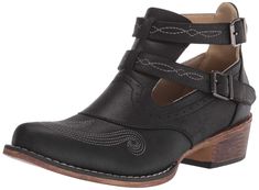 PRICES MAY VARY. FASHION BOOTIES FOR WOMEN: The Roper Willa Ankle Boots are the perfect complement to your chic Western chic style. Crafted for the modern cowgirl, these fashion boots are a trendy combination of an elegant look with western designs. SNIP TOE FASHION DESIGN: These women’s boots feature a snip toe with a 1 1/2 inch traditional western heel and 5 inch shaft with dual buckle closure. Heights are based on a woman’s size 7 and may vary by shoe size. COMFORTABLE & DURABLE SOLES: A cush Ankle Boots Western, Short Cowgirl Boots, Embroidery Boots, Modern Cowgirl, Western Boots For Men, Insole Design, Western Boots Women, Boots Ankle, Kids Boots