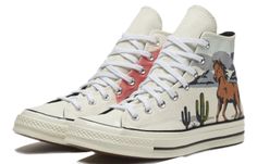 Converse Chuck 70 High 'Twisted Resort - Old Western Sunset' 169821C - KICKS CREW Western Converse, Cowgirl Shoes, Western Sunset, Cowgirl Stuff, Western Fits, Old Western, Simple Outfits For School, Cowgirl Accessories, Custom Shoes Diy