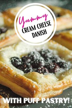 blueberry cream cheese danish with puff pastry crust