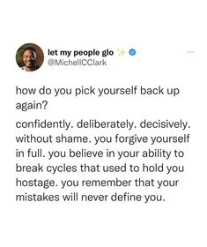 a tweet that reads, how do you pick yourself back up again?