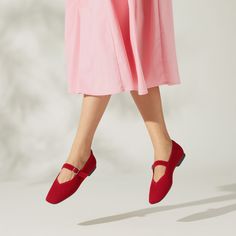 Square-Toe Mary Jane Margot Mary Jane in Ruby Red | VIVAIA Twyla Boogeyman, Curling Fine Hair, Bag Accessories Diy, Ella Tote, Outfit Combos, Interesting Products, Current Obsession, Shoes 2023, Spiked Hair