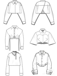 four different types of shirts with collars