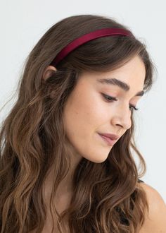 Lucy Headband -- Pinot – Jennifer Behr LLC Red Head Band, Burgundy Hair Accessories, Deb Ball, Red Hair Accessories, Trend Board, Thrift Inspo, Luxury Hair Accessories, 2024 Wishlist, Shopping Haul