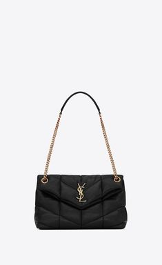 PUFFER SMALL in Nappa leather | Saint Laurent | YSL.com Saint Laurent Handbags, Toy Bags, Ostrich Leather, Saint Laurent Paris, Monogram Bag, Black Puffer, Quilted Leather, Medium Bags, Chain Bags