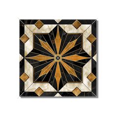 an art deco tile design with gold and black accents