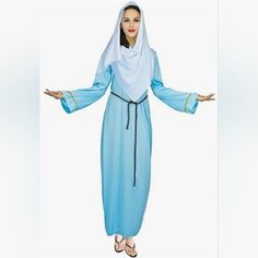 Nwt! Forum Virgin Mary Medium Includes: Robe Vail Costume Biblical Costumes For Women, Virgin Mary Costume, Costumes For Women Halloween, Masquerade Dance, Christmas Masquerade, Mary Costume, Biblical Costumes, Athena Dresses, Mary Dress