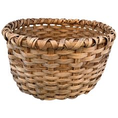 a woven basket is shown on a white background