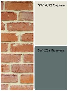 a brick wall with white paint and brown bricks in the same color as it is