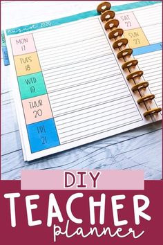 a diy teacher planner with the title overlay